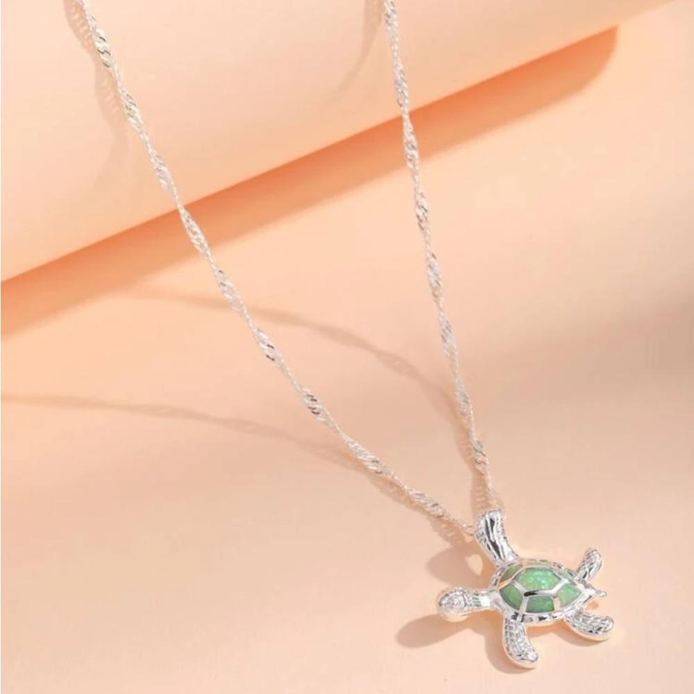 ⚠️Clearance Turquoise Charm Silver Necklace - Picture 4 of 4
